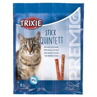 Лакомство Trixie Premio Sticks Quintett with Salmon/Trout для кошек палочки с лососем и форелью 5 г 5 шт 42725 фото