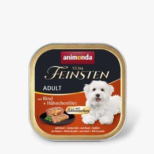 Корм влажный Animonda Vom Feinsten gourme Adult with beef and chicken file для собак с говядиной и курицей 150г 82301UT/82331 фото
