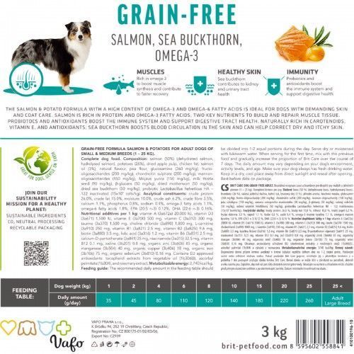 Корм сухой Brit Care Dog Grain-free Adult для взрослых собак малых и средних беззерновых пород с лососем 1 кг 172196 фото