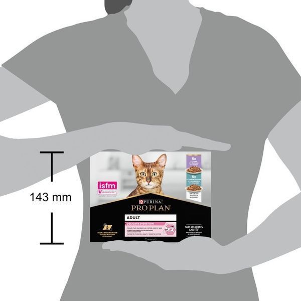 Вологий корм PRO PLAN Delicate Digestion для дорослих котів з чутливим травленням, шматочки у підливці, з індичкою, з океанічною рибою, 10x85 г 8445290855817 фото