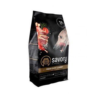 Корм сухой Savory Adult All Breeds Rich in Fresh Duck & Rabbit для собак всех пород со свежей уткой и кроликом 1 кг 30167 фото