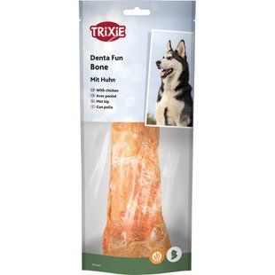 Ласощі Trixie Denta Fun для собак Кісточка для чищення зубів з куркою 20 см 200 г 31345 фото