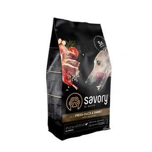 Корм сухой Savory Adult All Breeds Rich in Fresh Duck & Rabbit для собак всех пород со свежей уткой и кроликом 3 кг 30174 фото