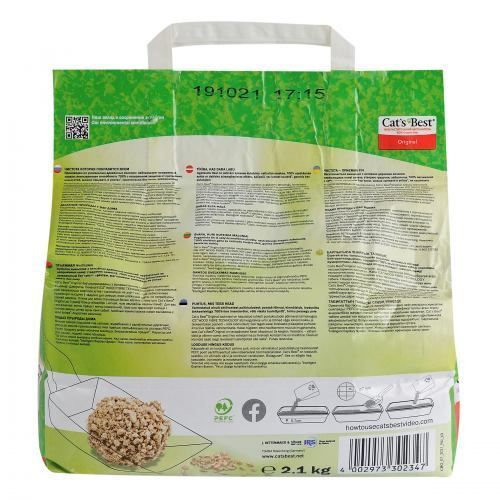 Наповнювач Cat&rsquo;s Best для котячого туалету Original деревний 5 л / 2,1 кг JRS300086/0861 фото