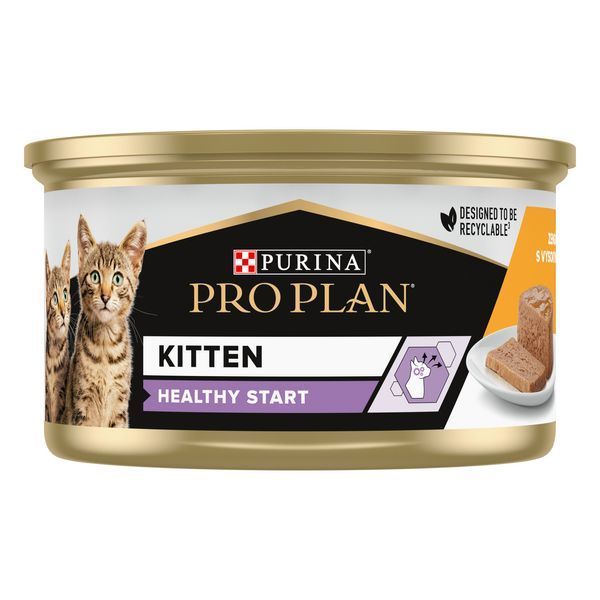 Влажный корм PRO PLAN Kitten Healthy Start для котят, мусс, с курицей, 85 г 8445290673688 фото