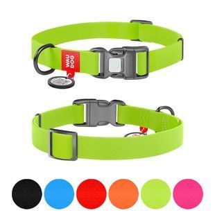 Ошейник для собак водостойкий WAUDOG Waterproof c QR паспортом, пластиковая пряжка-фастекс, Ш 15 мм, Длин 25-35 см, салатовый 27395 фото