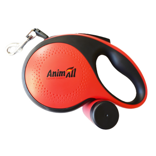 AnimAll Рулетка-повідець з диспенсером L до 50 кг/5 метрів, червоний 171737 фото