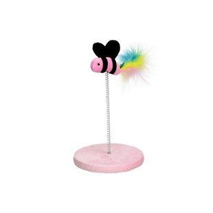 HIPPIE PET Іграшка для котів Бджілка на стійці рожева 15 x 25 см HIPCT2304093RO фото