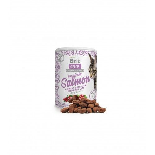 Ласощі Brit Care Superfruits Salmon д/стерилізованих котів з лососем шипшиною та журавлиною 100 г 111270 фото