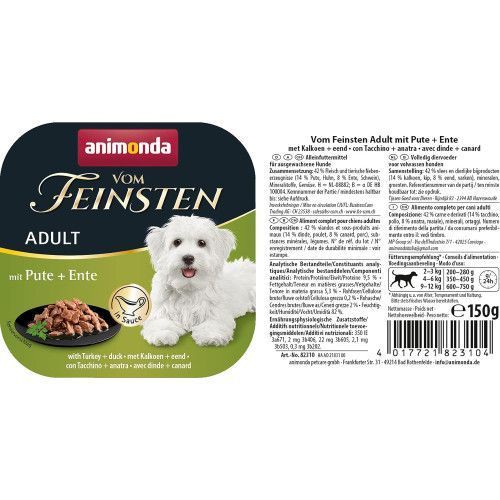 Корм влажный Animonda Vom Feinsten Delicious Sauce Adult with Turkey + Duck для собак с индейкой и уткой 150г 82310UT/82336 фото