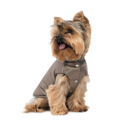 Жилет Pet Fashion Hardy для собак утепленный водонепроницаемый с отверстием для поводка бежевый размер L PR243744 фото