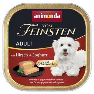 Корм влажный для собак Animonda Vom Feinsten gourme Adult with Deer + yogurt с олениной в йогурте, 150 г 82333UT фото