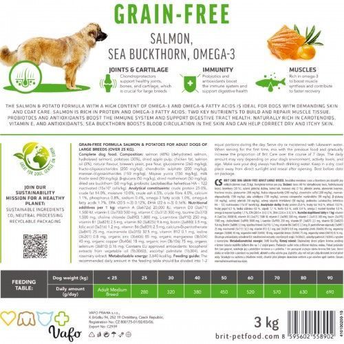 Корм сухой Brit Care Dog Grain-free Adult Large Breed для взрослых собак больших беззерновых пород с лососем 3 кг 172203 фото