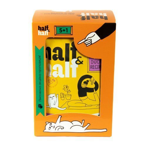 Набор паучей HalfHalf д/взрослых кошек утка/соус 5+1 HH_040492 фото