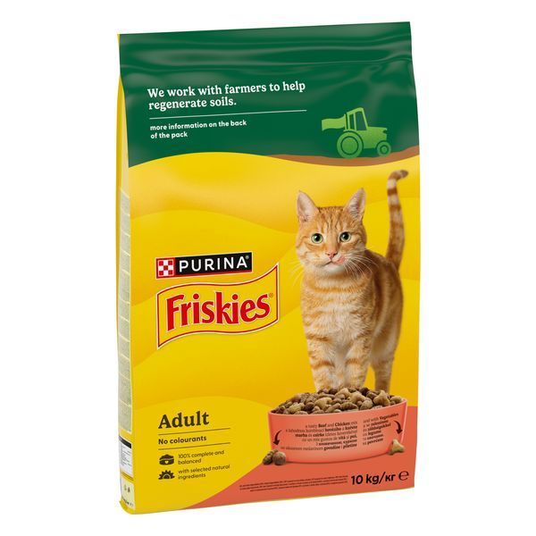 Сухой корм FRISKIES для взрослых кошек, с говядиной, курицей и овощами, 10 кг 5997204569004 фото