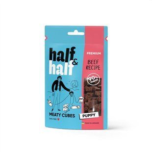Ласощі HalfHalf м ясні кубики для цуценят, з яловичиною 100 г 31786 фото