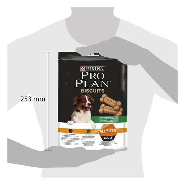 Ласощі PRO PLAN Biscuits All Size Adult для дорослих собак для здоров'я зубів і ясен, з ягням, 400 г 8711639251986 фото