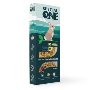 Ласощі Special One Пончики для декоративних гризунів волошка календула ромашка 60 г PR242519 фото