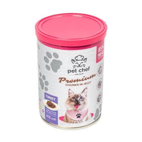 Вологий корм для котів Pet Chef з Індичкою 415 г 93595 фото