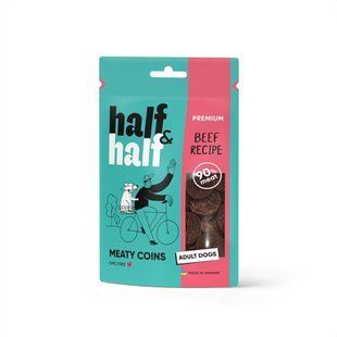 Ласощі HalfHalf м ясні монетки для собак з яловичиною 100 г 31816 фото