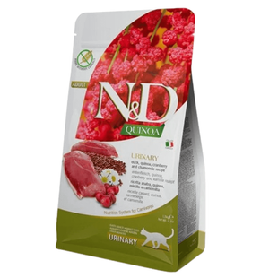 Сухий корм Farmina N&D Quinoa Urinary, Duck & Cranberry ADULT для котів, профілактика сечокам'яної хвороби, качка, кіноа, журавлина і ромашка, 5 кг 179469 фото