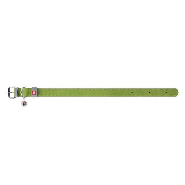 Нашийник для собак шкіряний WAUDOG Classic, Ш 12 мм, Дов 19-25 см салатовий 02015 фото