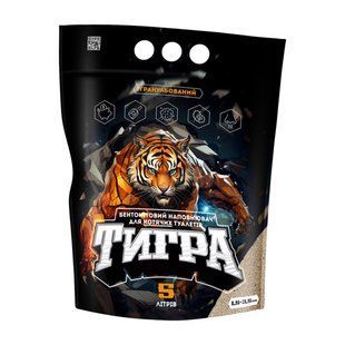 Натуральный бентонитовый наполнитель для кошачьих туалетов Тигра Гранулированная, 4,3 кг, гранула стандарт 1,5-3,5 мм, черный 5203 фото
