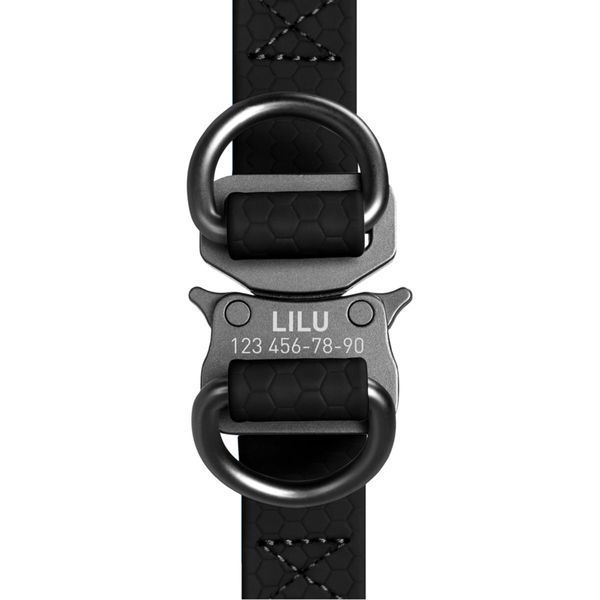 Шлея для собак водостійка WAUDOG Waterproof, з QR-паспортом, металева пряжка-фастекс, Ш 15 мм, Д 30-39 см чорний 27631 фото