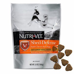 Nutri-Vet Shed-Defense Soft Chews НУТРИ-ВЕТ ЗАЩИТА ШЕРСТИ витамины для шерсти собак, жевательные таблетки 11820 фото
