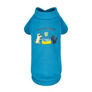 Толстовка Pet Fashion "Peace for Ukraine" для собак, розмір S, блакитна PR243262 фото