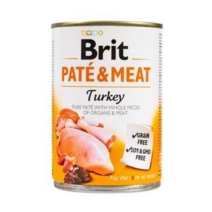 Корм влажный Brit Care Pate and Meat для взрослых собак с индейкой 400 г 100865/100074/0298 фото