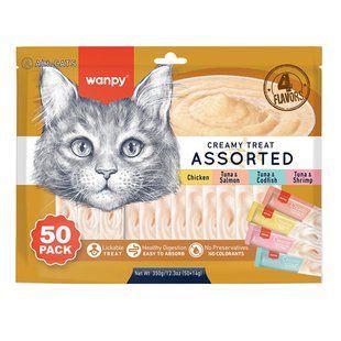 Wanpy Creamy Treat Assorted ВАНПІ МІКС ЛАСОЩІВ рідкі ласощі для котів, набір RAC-MIX фото