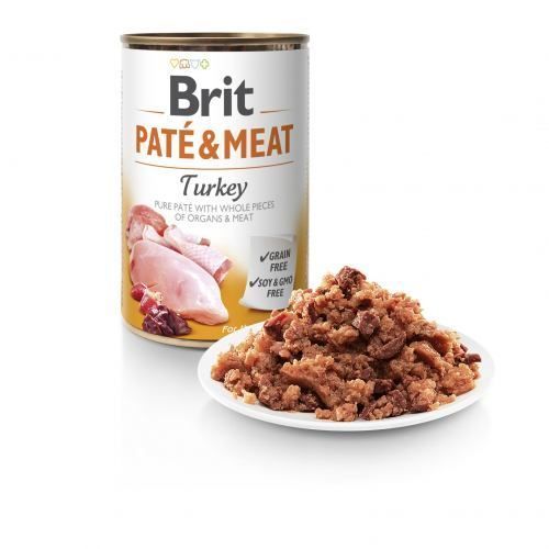Корм влажный Brit Care Pate and Meat для взрослых собак с индейкой 400 г 100865/100074/0298 фото