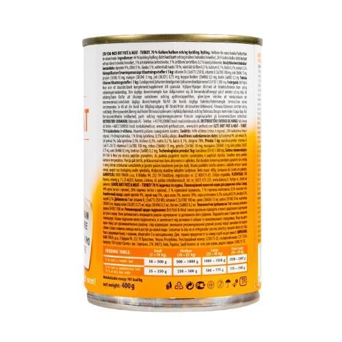 Корм влажный Brit Care Pate and Meat для взрослых собак с индейкой 400 г 100865/100074/0298 фото