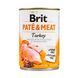 Корм влажный Brit Care Pate and Meat для взрослых собак с индейкой 400 г 100865/100074/0298 фото 1