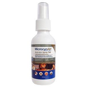 Microcyn Anti-Itch Spray Gel МІКРОЦИН спрей-гель з диметиконом проти свербежу шкіри для всіх видів тварин 992127 фото