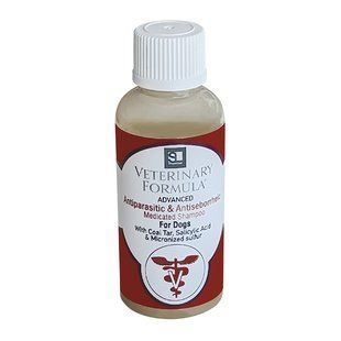 Veterinary Formula CC Antiparasitic & Antiseborrheic Shampoo ВЕТЕРИНАРНАЯ ФОРМУЛА АНТИПАРАЗИТАРНЫЙ и АНТИСЕБОРЕЙНЫЙ дерматокосметический шампунь для собак, с дегтем, серой, салициловой кислотой 752015 фото
