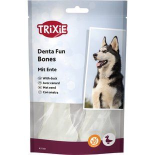 Ласощі Trixie Denta Fun Duck Chewing Bones для собак Кісточка для чищення зубів з качкою 10 см 70 г/2 шт 31391 фото