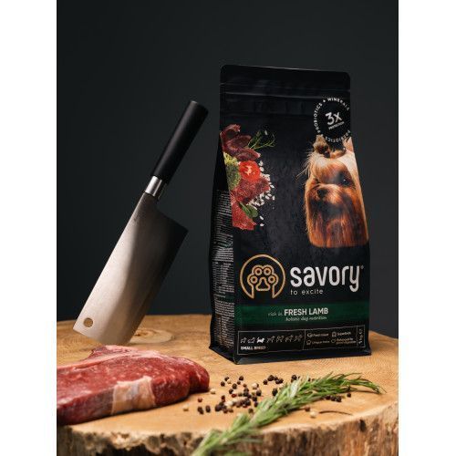 Корм сухой Savory Small Breeds rich in Fresh Lamb для взрослых требовательных собак малых пород до 10 кг со свежим ягненком 1 кг 30310 фото