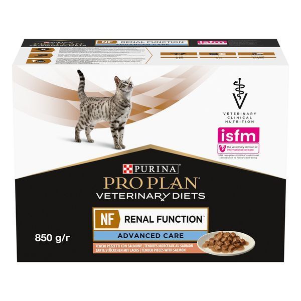 Вологий дієтичний корм PRO PLAN VETERINARY DIETS NF Renal Function Advanced Care для дорослих котів при патології нирок, з лососем, 10х85 г 7613287873699 фото