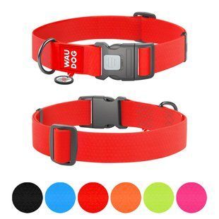 Ошейник для собак водостойкий WAUDOG Waterproof с QR паспортом, пластиковый фастекс, XXL, Ш 40 мм, Длинна 46-70 см, красный 25113 фото