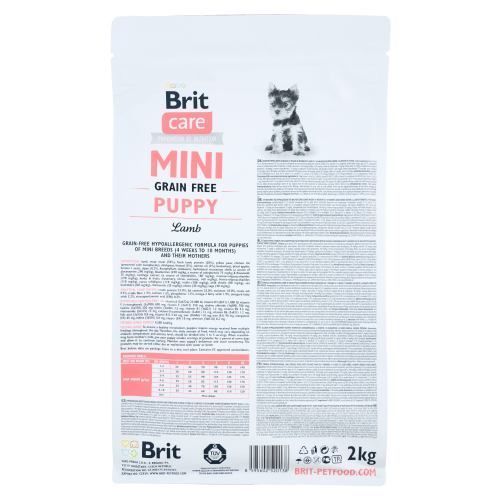 Корм сухий Brit Care Grain Free Mini Puppy Lamb для цуценят та молодих собак мініатюрних порід з ягням 2 кг 170773/0138 фото