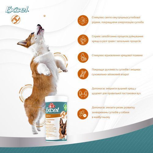 Витамины 8in1 Excel Glucosamine для щенков и взрослых собак для суставов 55 шт 661827 фото