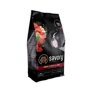Корм сухой Savory Small Breed rich in Fresh Turkey & Lamb для взрослых собак малых пород со свежим ягненком и индейкой 1 кг 30341 фото