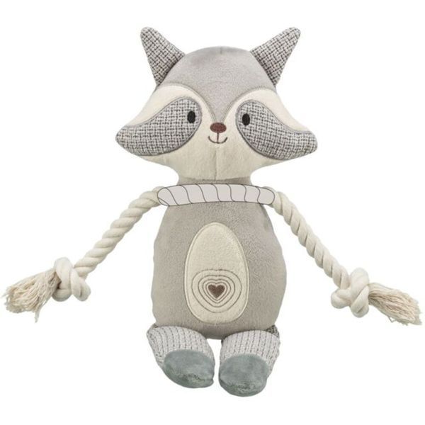 Игрушка Trixie для собак Енот с пискавкой котон серый 33 см 36155 фото