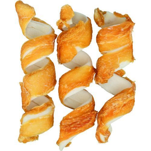 Ласощі Trixie Denta Fun Chicken Chewing Curls для собак Палички для чищення зубів сиром ятна шкіра з куркою 15 см 110 г 3 шт 31473 фото