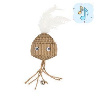 Іграшка AnimAll Fun Медуза з пір'ям для котів, 20 см 183380 фото