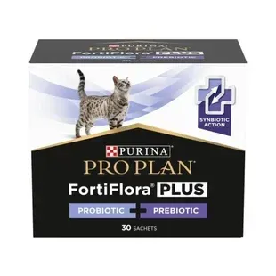 Пробіотик з пребіотиком PRO PLAN FortiFlora PLUS для дорослих котів та кошенят для підтримання нормальної міклофлори кишечника, 30x1.5 г