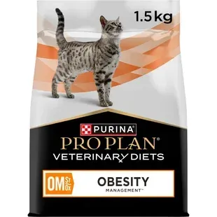 Сухий дієтичний корм PRO PLAN VETERINARY DIETS OM Obesity Management St/Ox для дорослих котів для зниження надмірної маси тіла, з куркою, 1.5 кг
