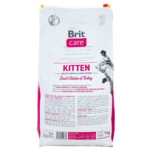 Корм сухий Brit Care Cat Grain Free Kitten Healthy Growth and Development для кошенят для здорового зростання та розвитку 7 171277 фото